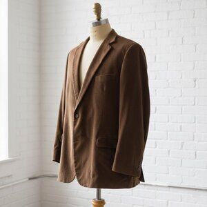 SADDLEBRED Men's 54L Brown Corduroy Jacket Sport Coat Blazer 2-Button Tall Big